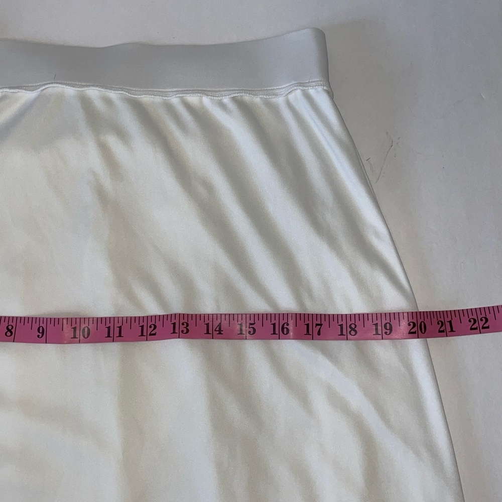 Ruby Rd. Petite (Small)White A-Line Semi-Sheer Midi Skirt lined w attached skirt - Picture 6 of 17